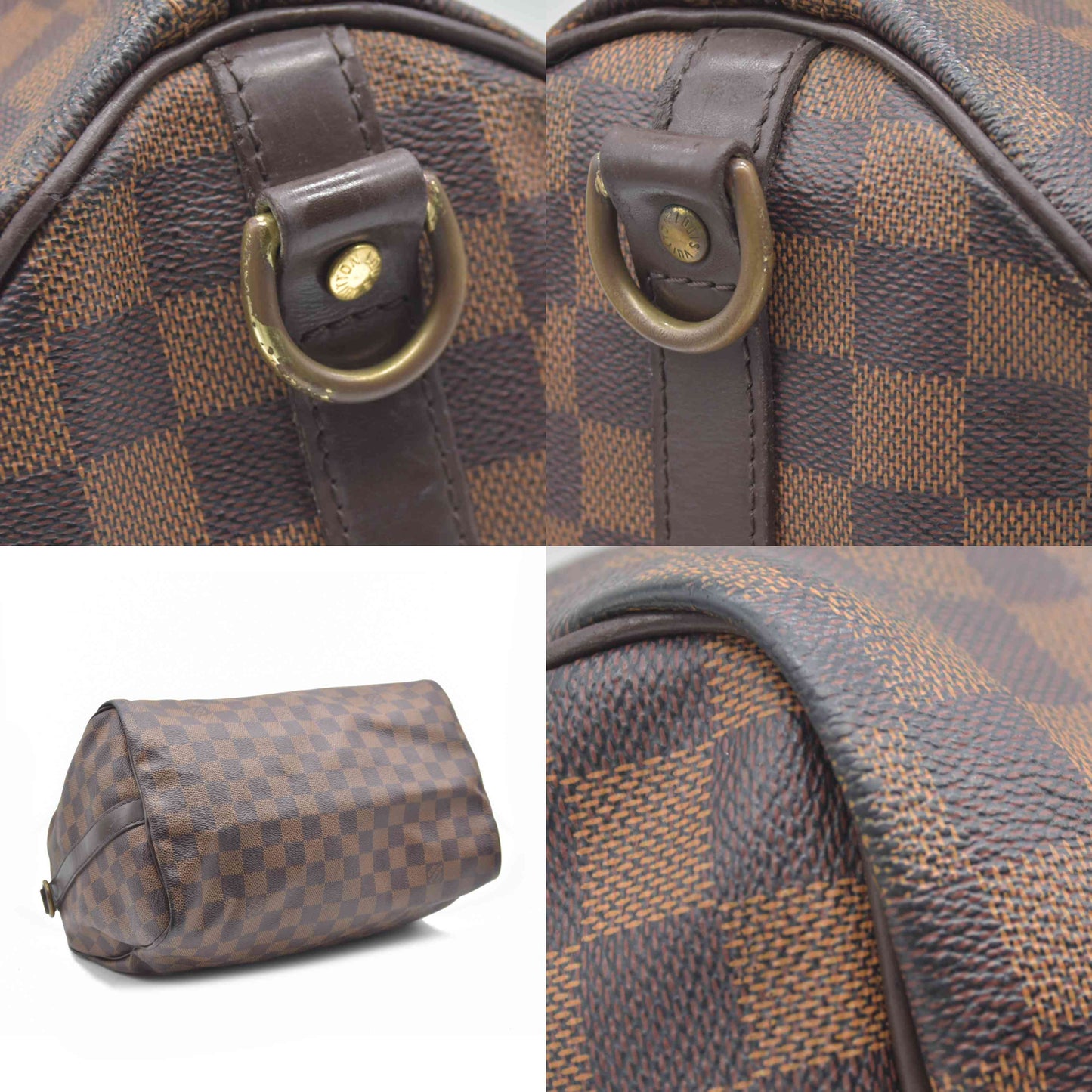 AUCTION $1980 Louis Vuitton  Damier Ebene Speedy Bandouliere 30