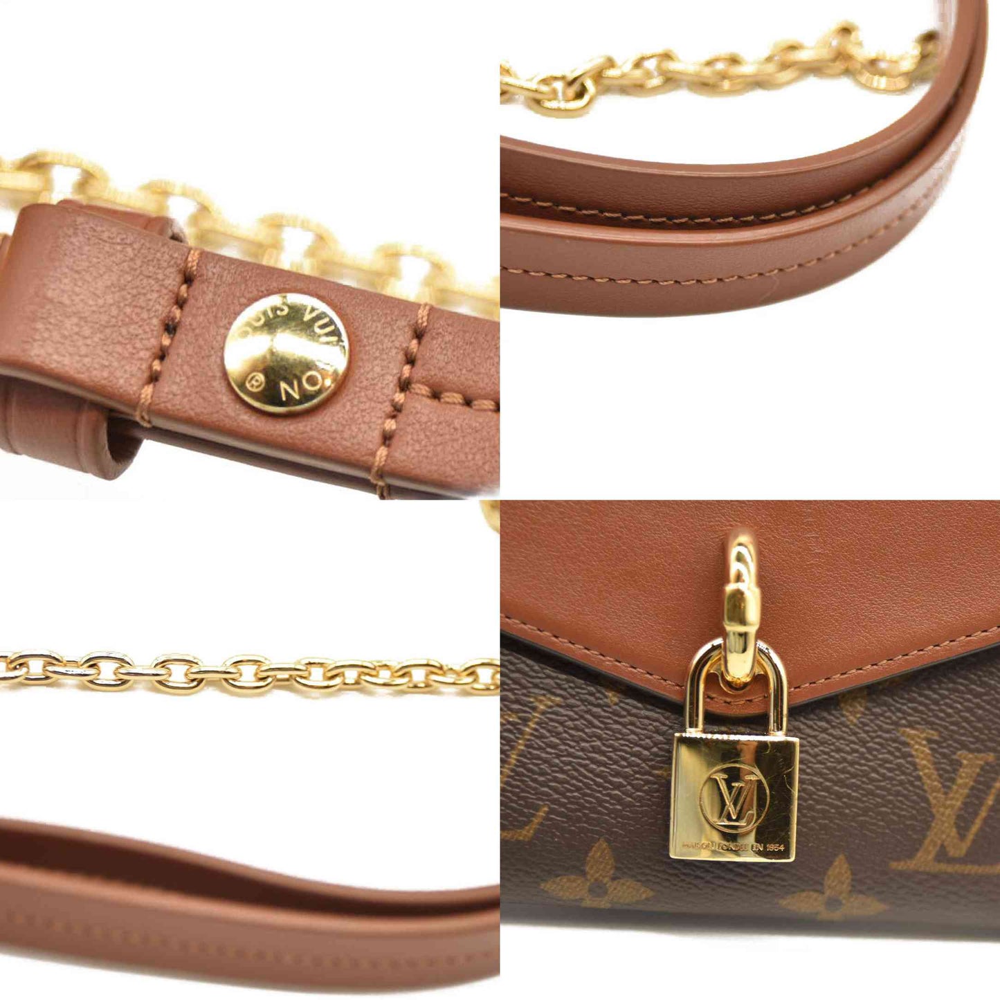LOUIS VUITTON Padlock On Strap Monogram Shoulder Bag Caramel