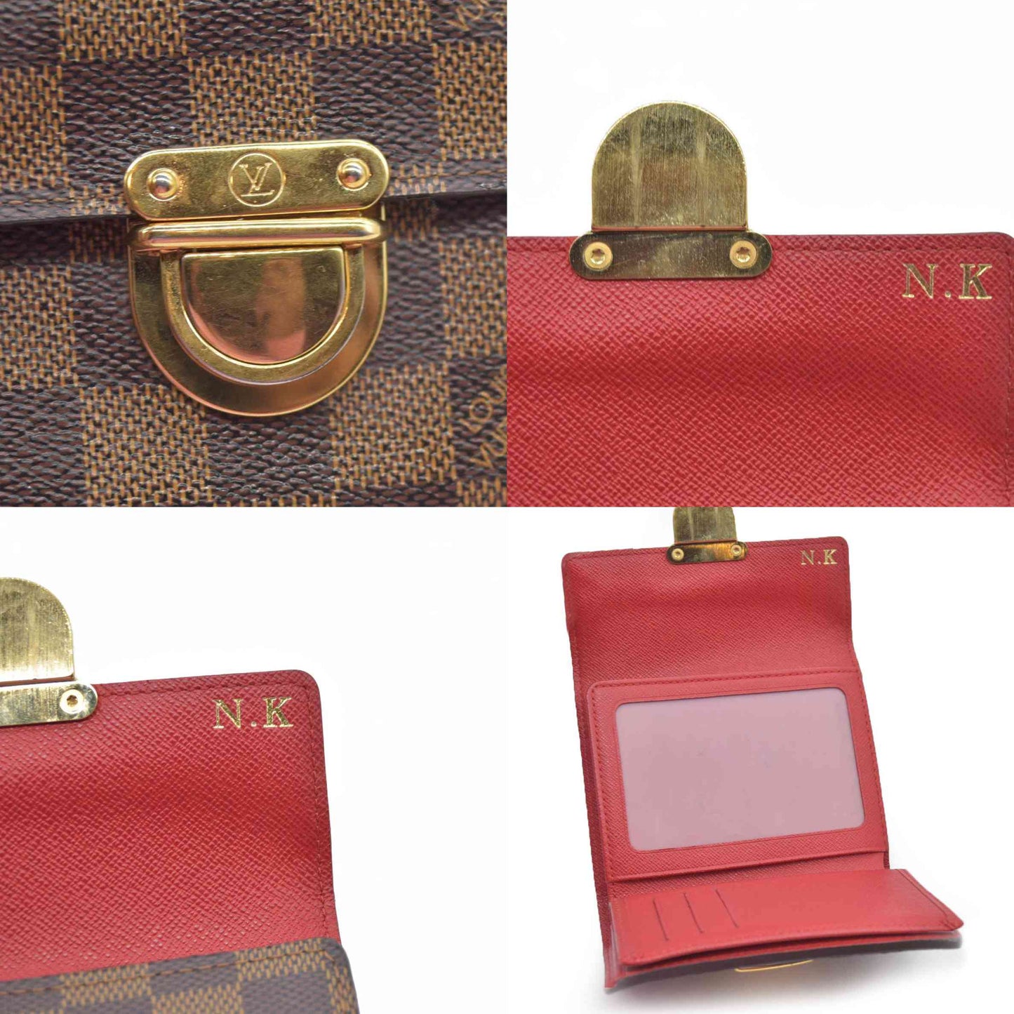 $750 LOUIS VUITTON Damier Ebene Koala Compact Wallet