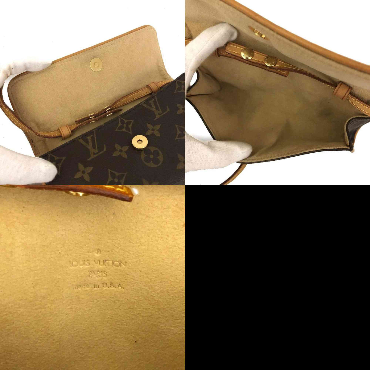 $630 1999 Louis Vuitton Monogram Pochette Twin PM Shoulder Bag Pouch (SD1909)