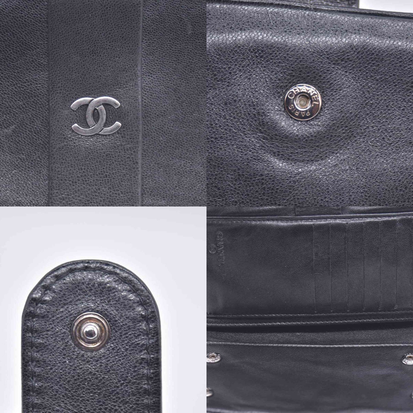 $1345 2013 Chanel  Sevruga Leather French Purse 18703978 CONSIGNMENT
