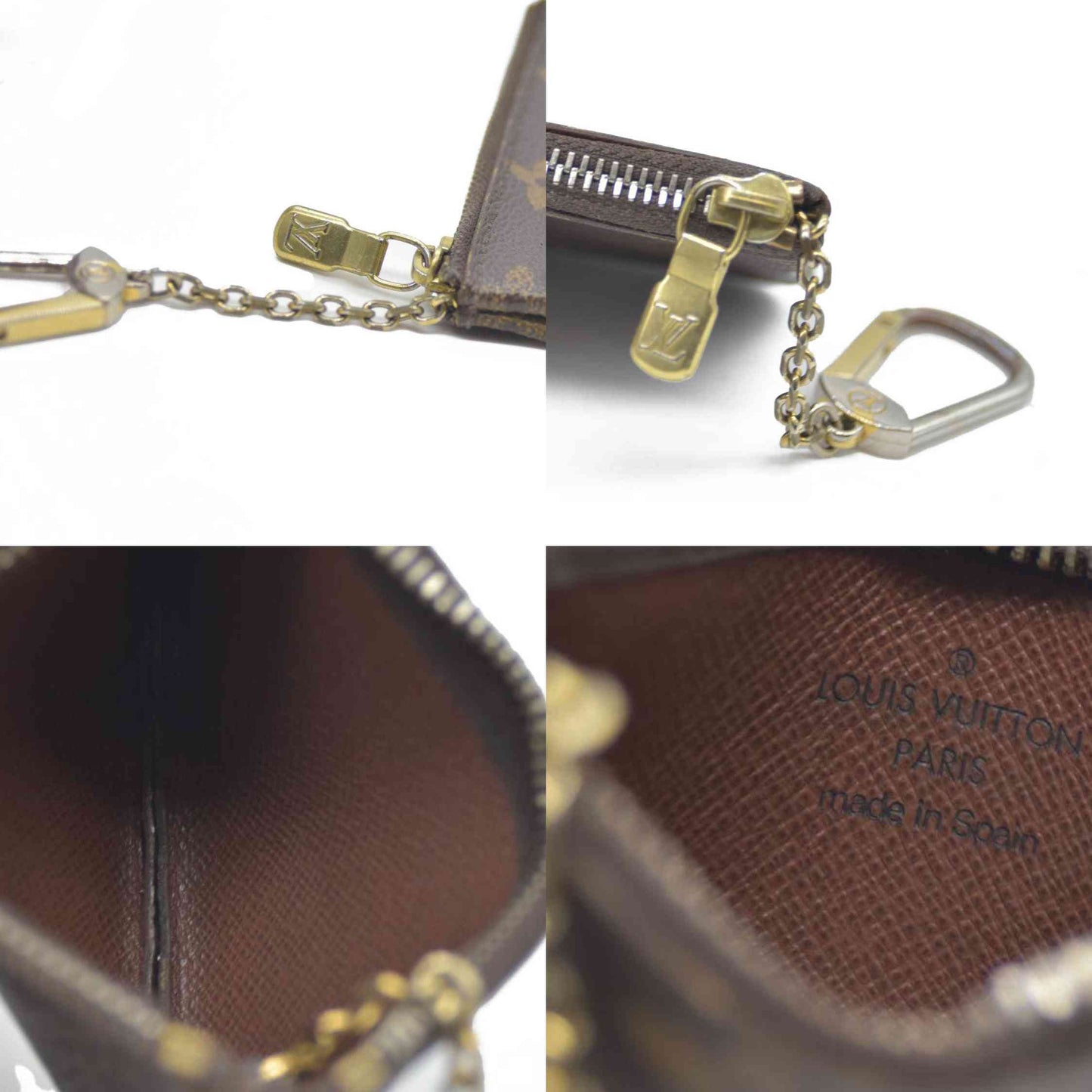 Louis Vuitton Monogram Pochette Cles Wallet Coin Purse Brown CA3101