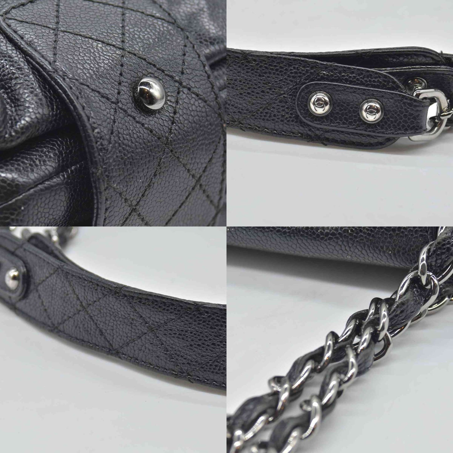 $2700 Chanel Glazed Caviar Pocket In The City Tote Black CONSIGNMENT