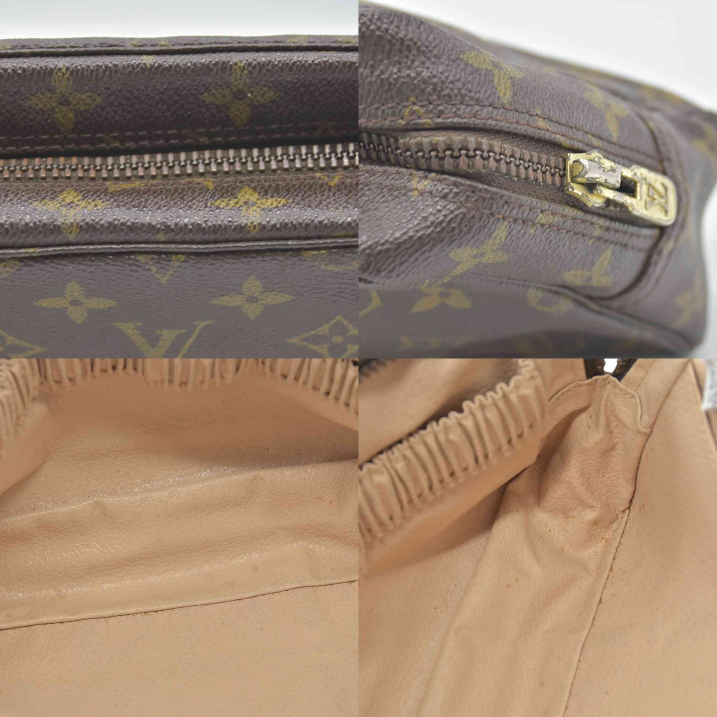 $600 Louis Vuitton LV Cosmetic Pouch Trousse Toilette 23 Brown Monogram