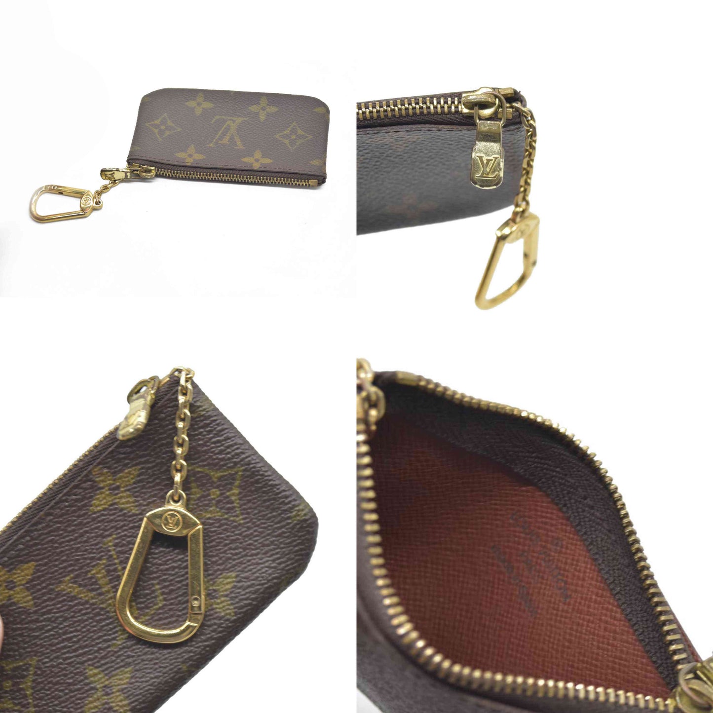 $345 LOUIS VUITTON Monogram Coin Purse Key Pochette Cles