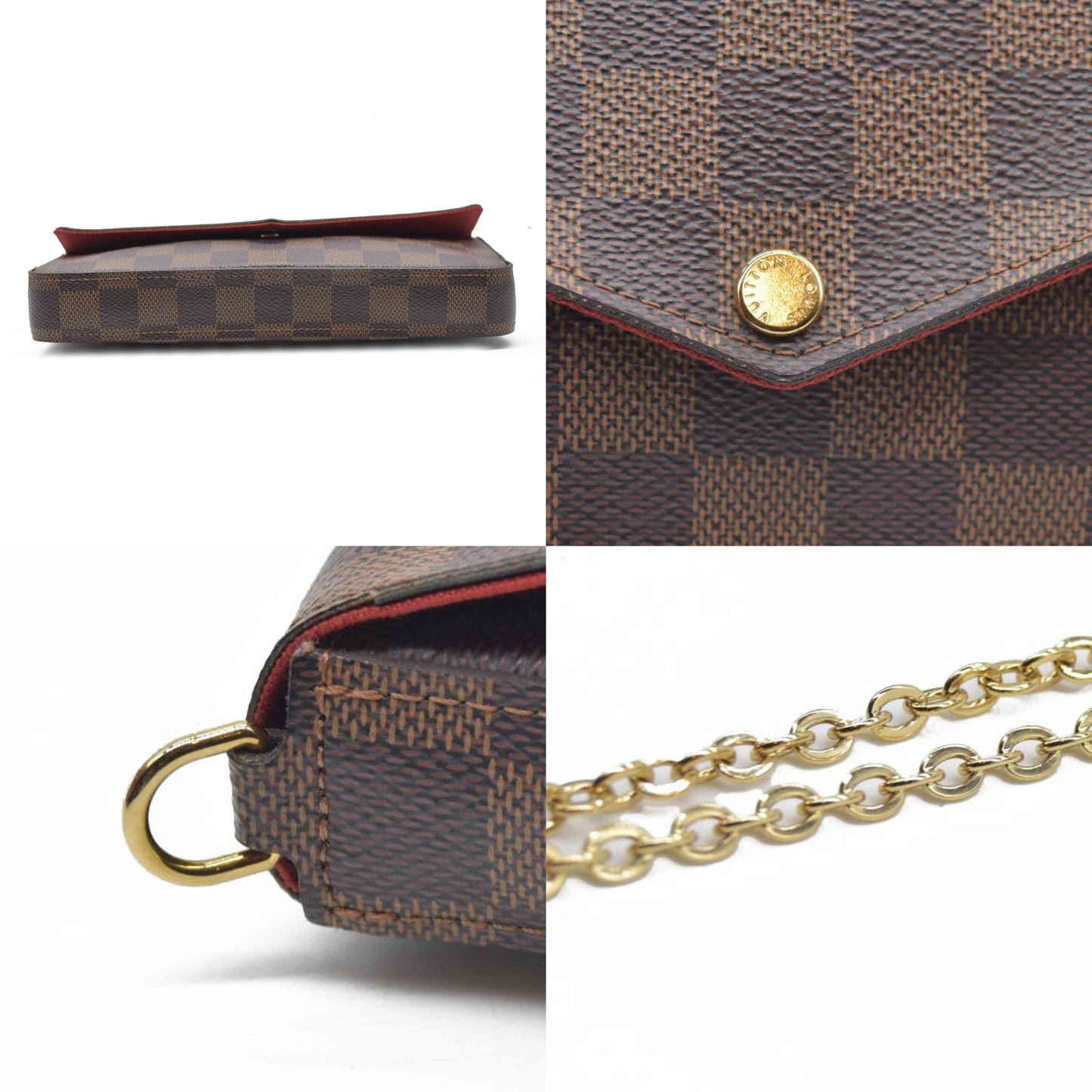 Louis Vuitton Damier Ebene Pochette Félicie Brown Coated Canvas Crossbody Bag