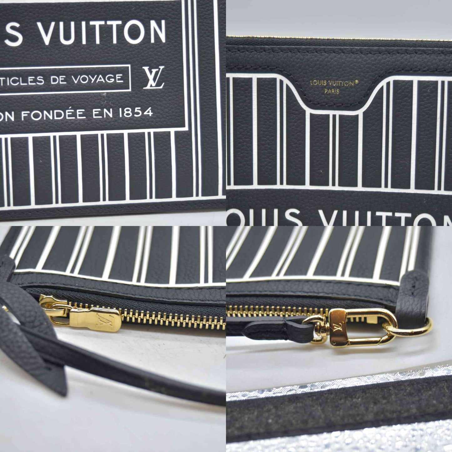 $3200 Louis Vuitton Monogram Calfskin Neo Neverfull Inside Out MM Black RFID