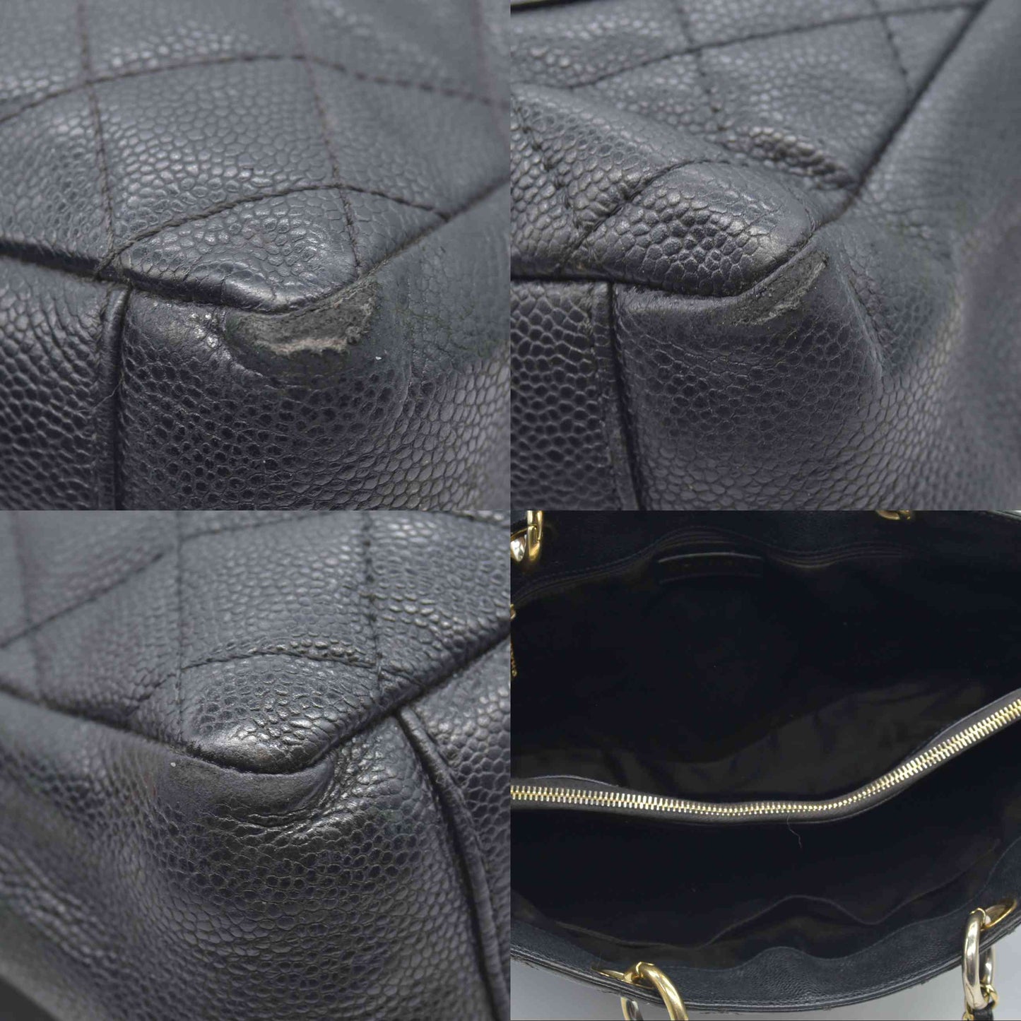 $2900 2010 Chanel Grand Shopping Tote (GST) Black Caviar