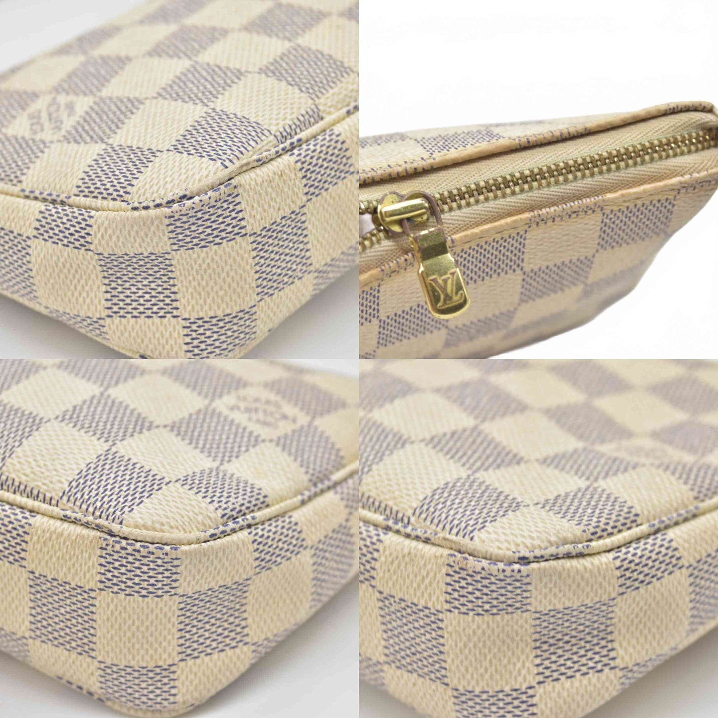 $1290 2009 Louis Vuitton Damier Azur Pochette Accessories CA0059