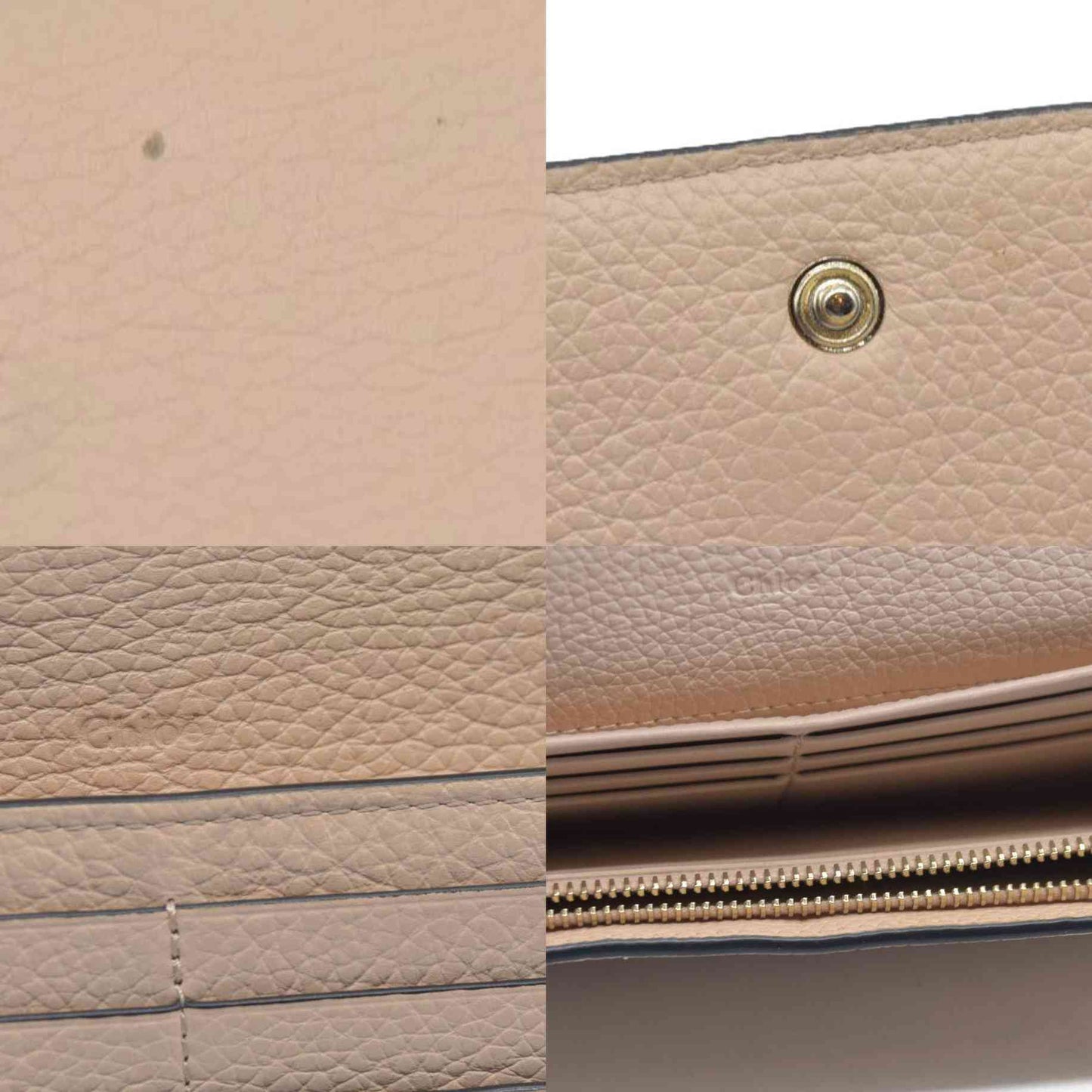 $495 Chloe Alphabet Leather Bifold Long Wallet