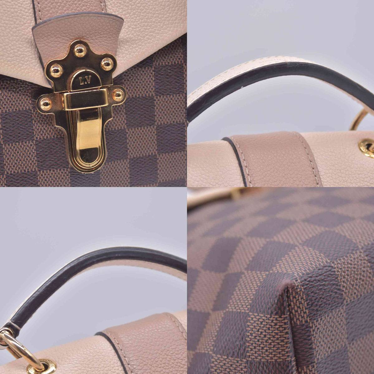 $2180 2019 Louis Vuitton Damier Ebene Clapton Cream Backpack SR4169 10021303
