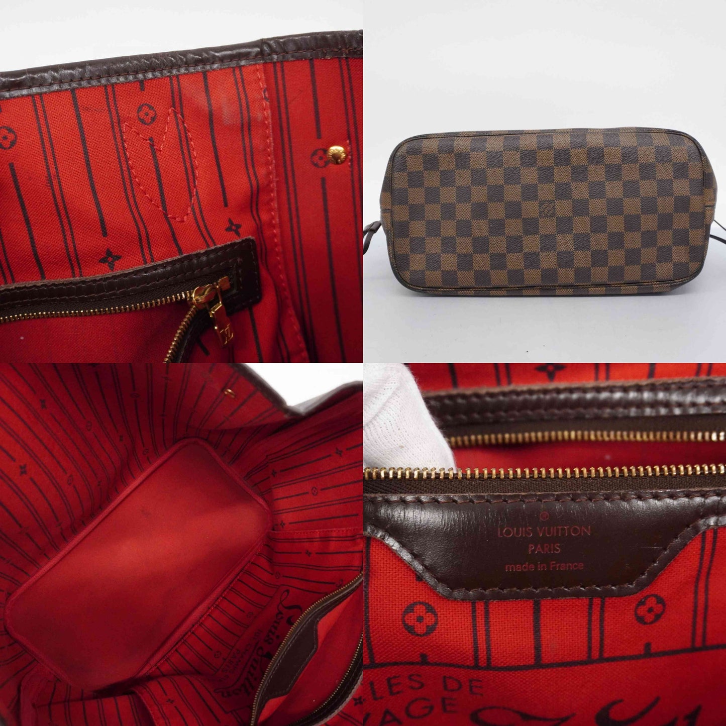 Louis Vuitton  Damier Ebene Neverfull MM N51105