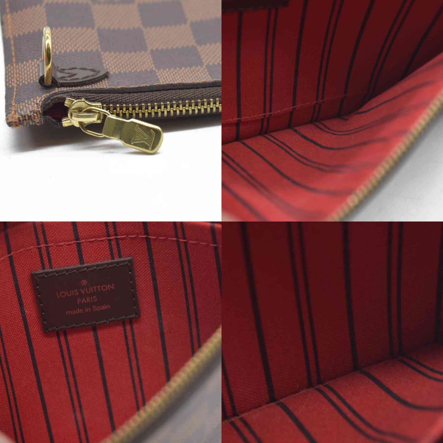 $1150 Louis Vuitton  Damier Ebene Neverfull MM GM Pochette