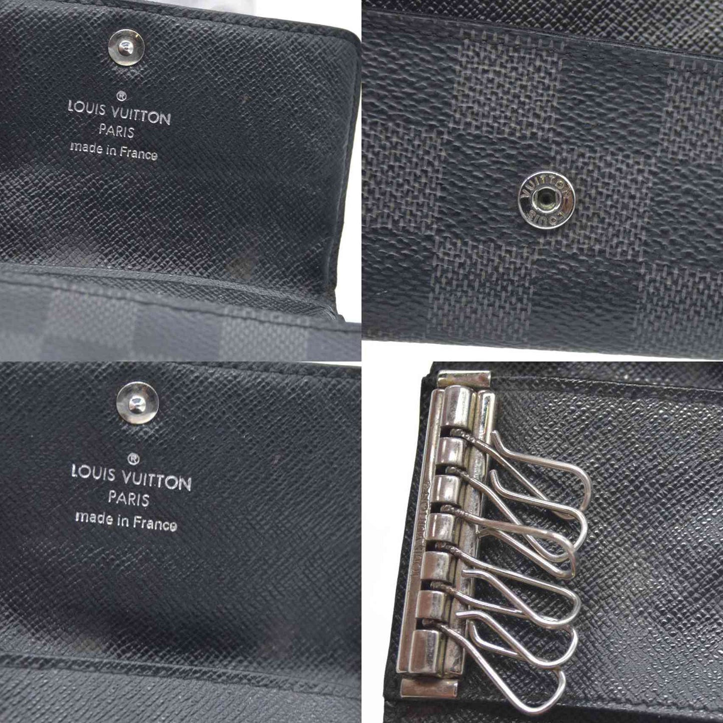 Louis Vuitton Damier Graphite Multicles 6 Ring Key Case Black CT0194