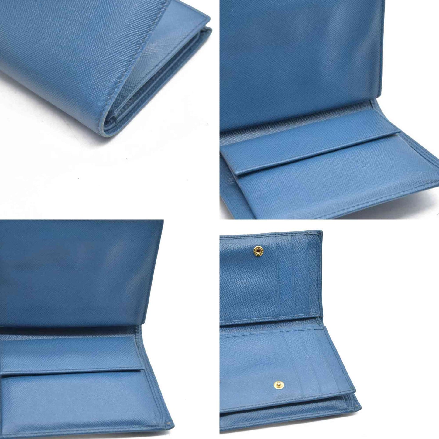 $750 Prada Saffiano Metal Leather Wallet