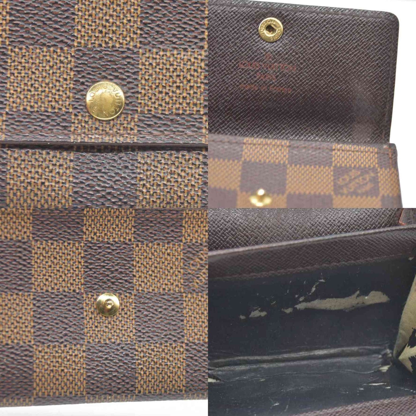 Louis Vuitton Damier Ebene Porte Monnaie Plat Coin Purse