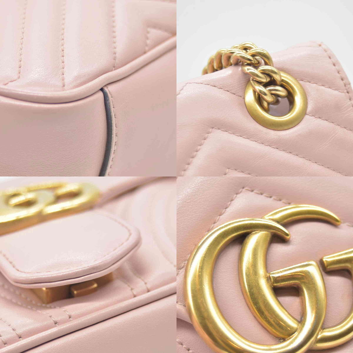 $2850 Gucci Calfskin Matelasse Small GG Marmont Shoulder Bag  CONSIGNMENT