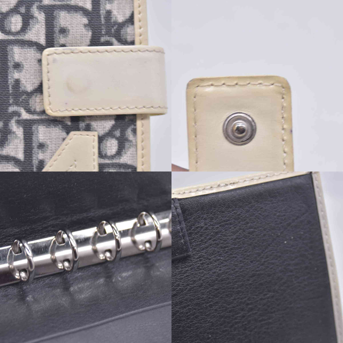 $450 Christian Dior Vintage Blue White Diorissimo Canvas PM Notebook Planner Agenda CONSIGNMENT 10020911