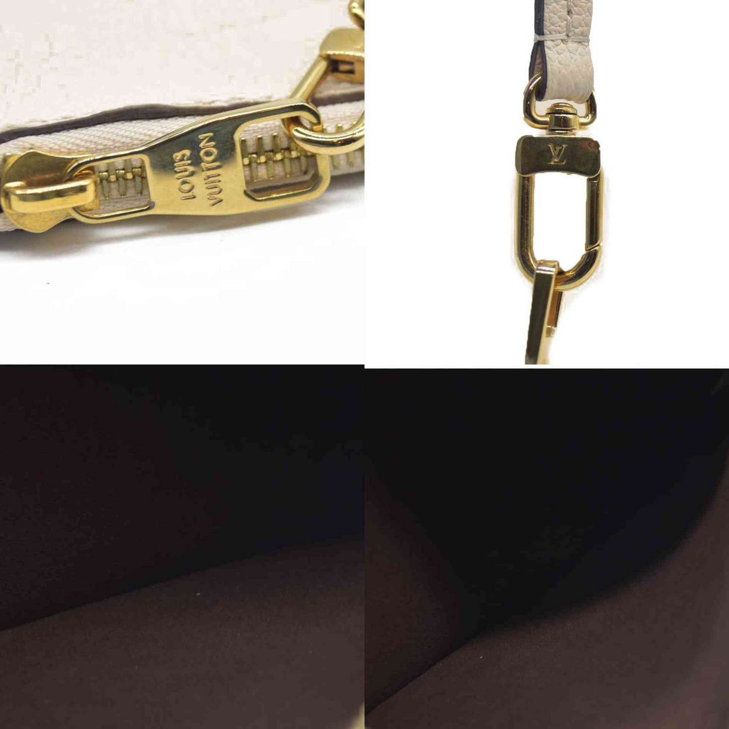 AUCTION $2710 Louis Vuitton  Empreinte Monogram Giant Neverfull MM Pochette Cream