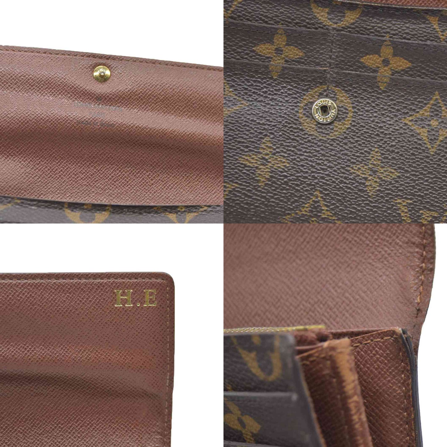 Louis Vuitton Monogram Portefeiulle Sarah Long Bifold Wallet Brown CA1141