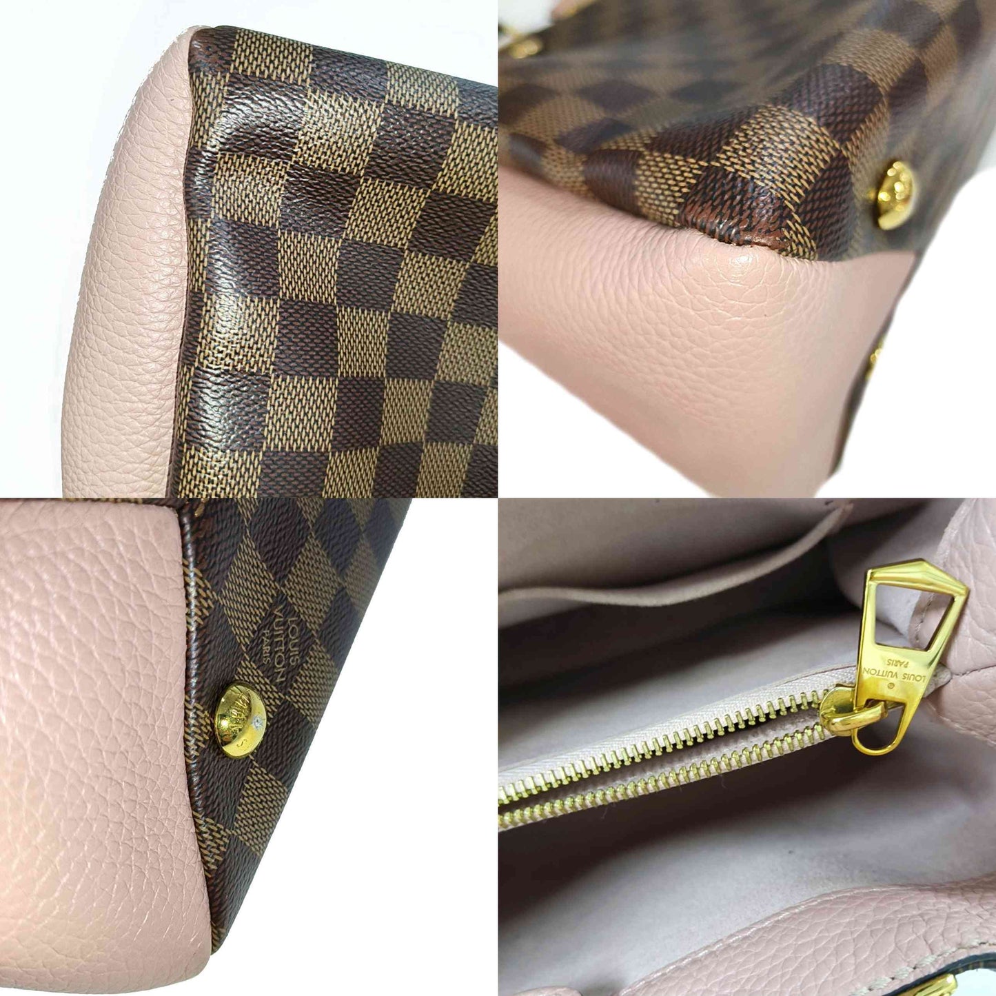 LOUIS VUITTON  Damier Ebene Cuir Taurillon Brittany Magnolia