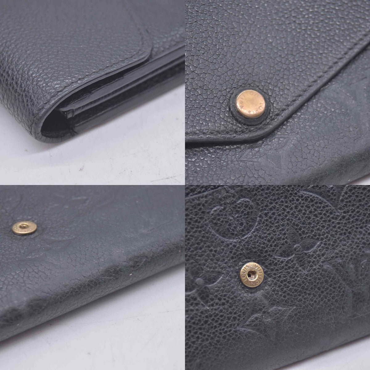 $1060 2019 Louis Vuitton Empreinte Sarah Wallet NM Black CA4129