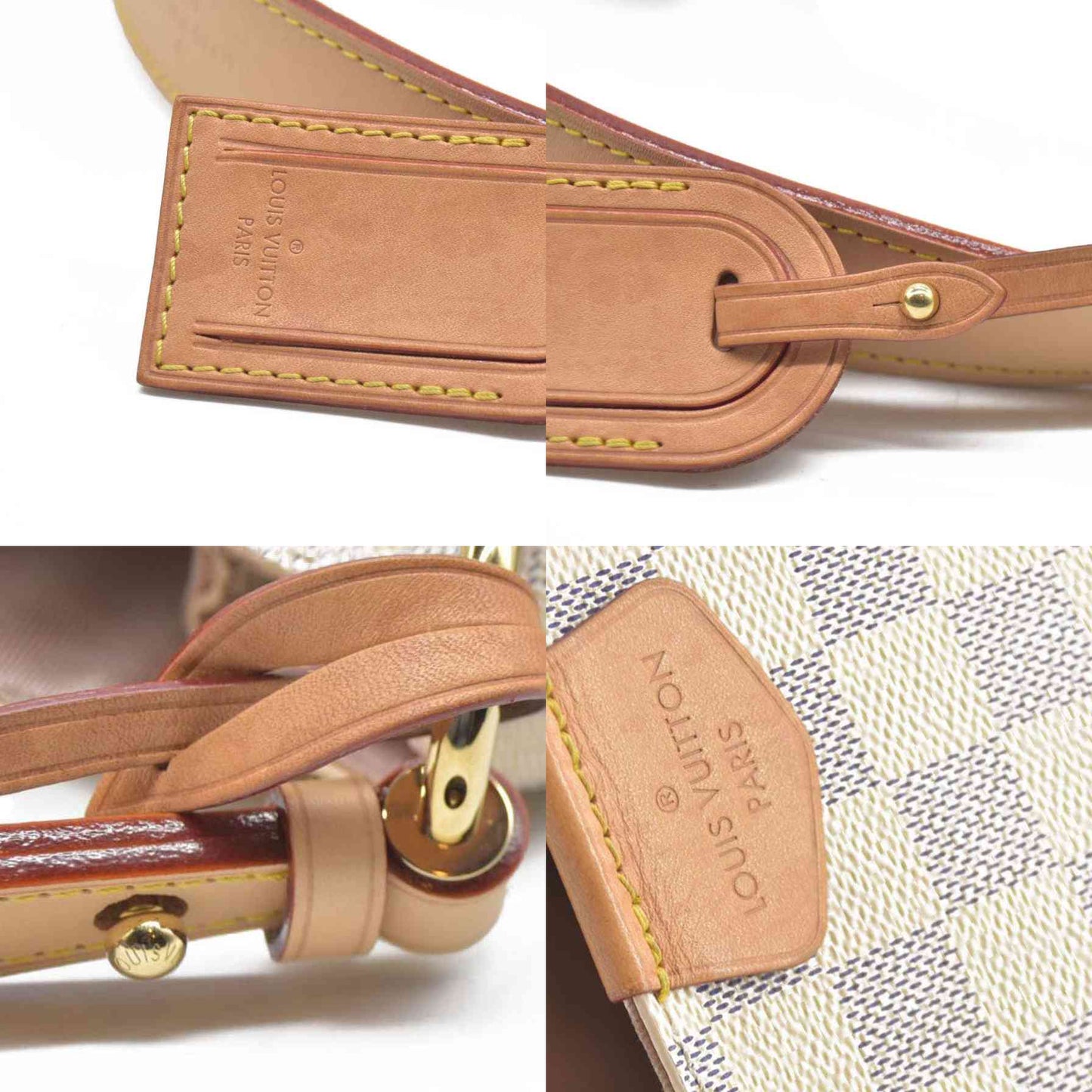 Louis Vuitton Graceful Mm Rose Ballerine White Damier Azur Canvas Tote