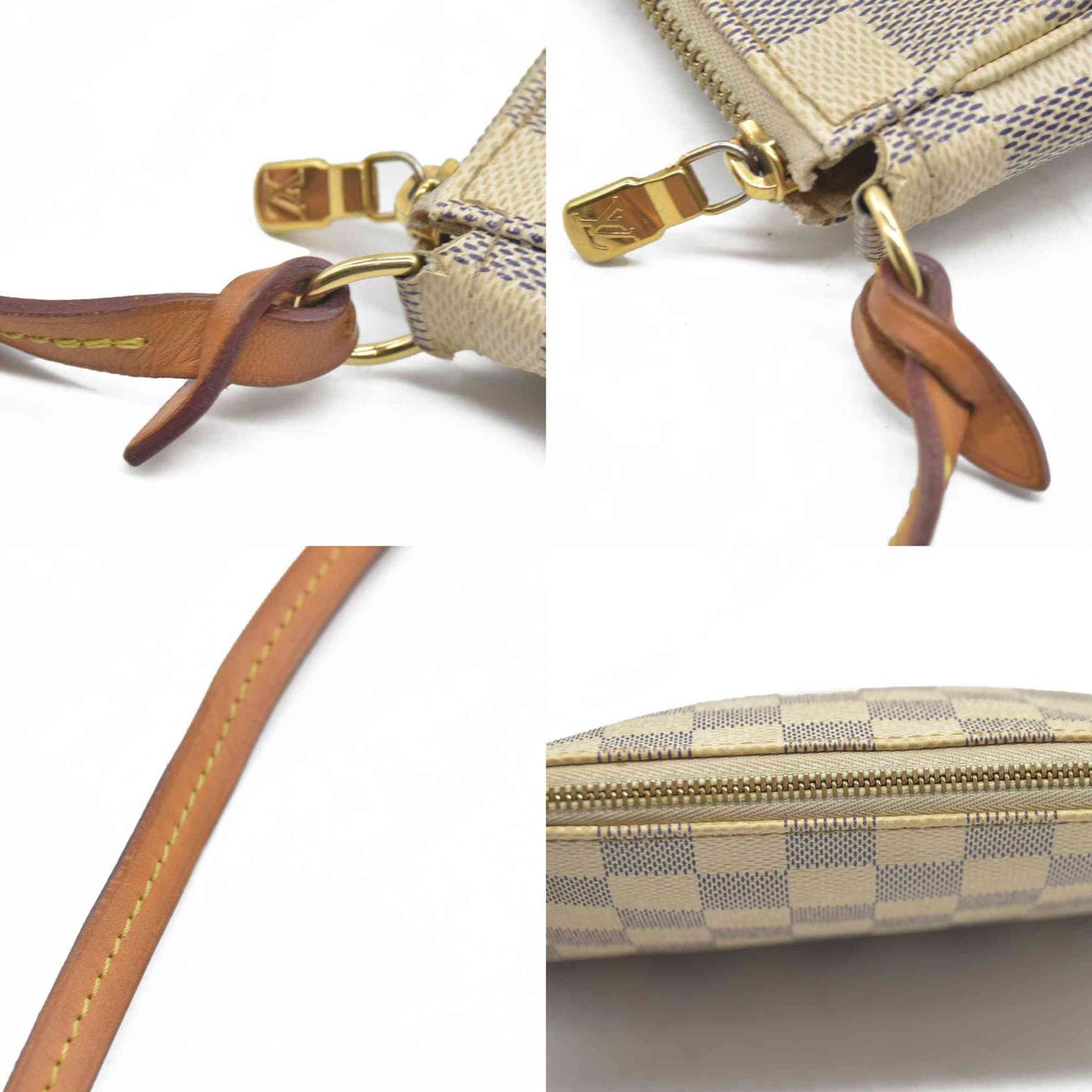 $1580 Louis Vuitton Damier Azur Pochette Accessories MB4116