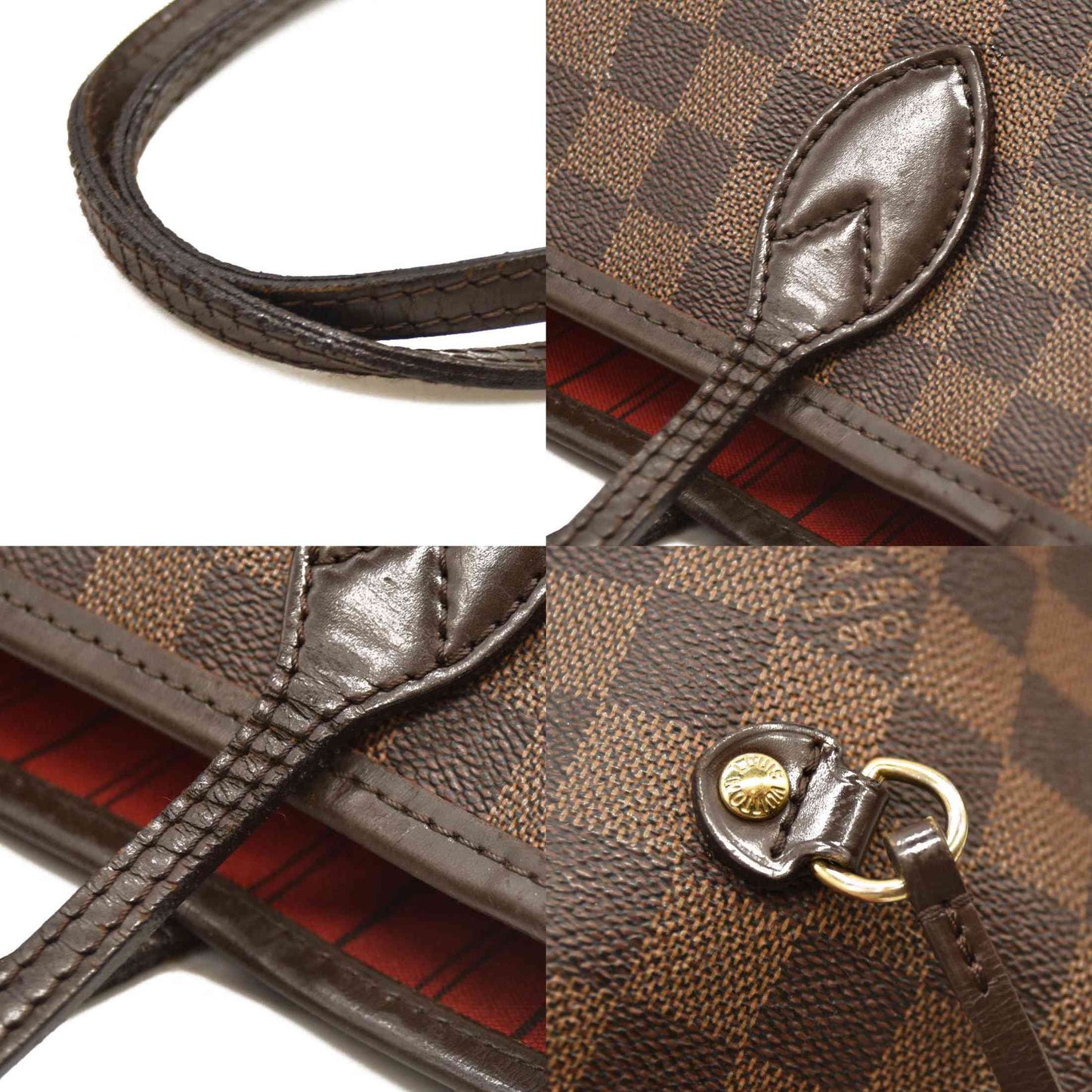 LOUIS VUITTON Damier Ebene Neverfull MM Inside pocket peeling