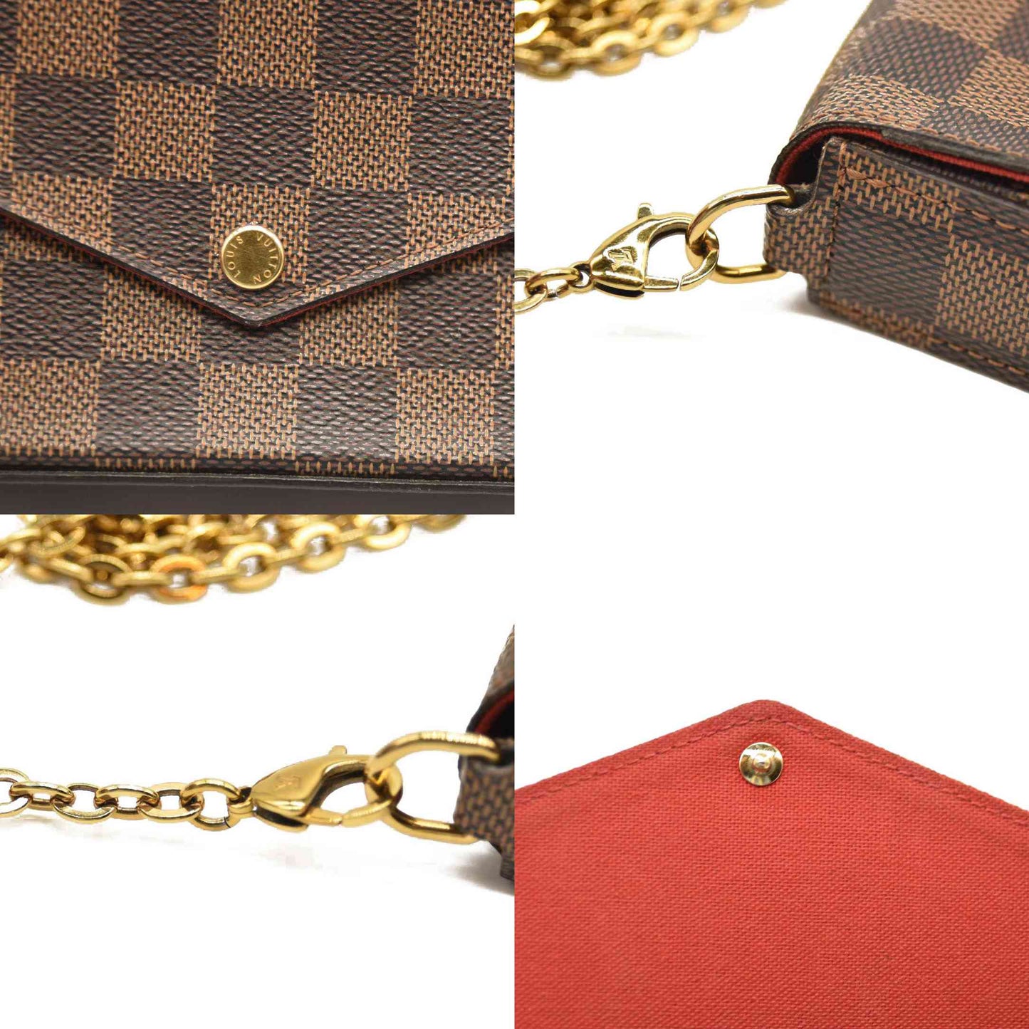 Louis Vuitton  Damier Ebene Pochette Felicie Chain Wallet