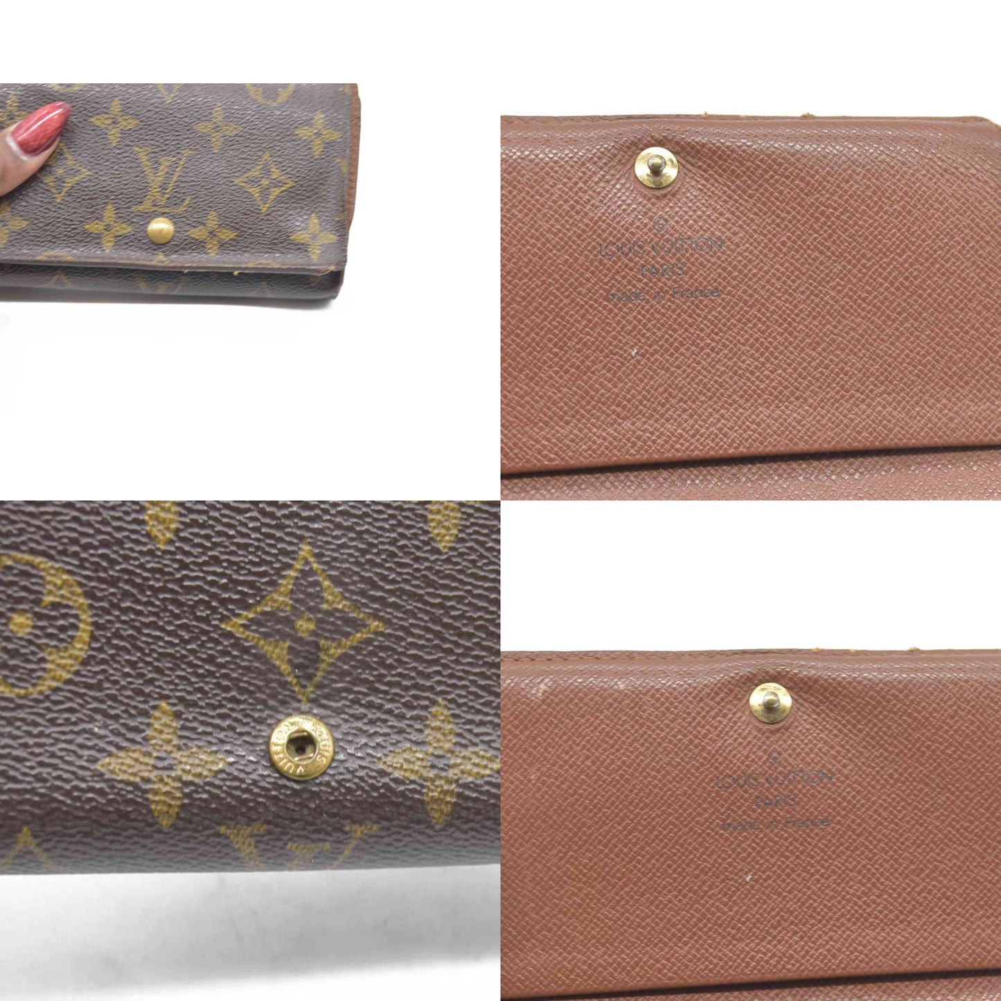 $560 Louis Vuitton  Monogram Porte-Monnaie Tresor Wallet CA0073