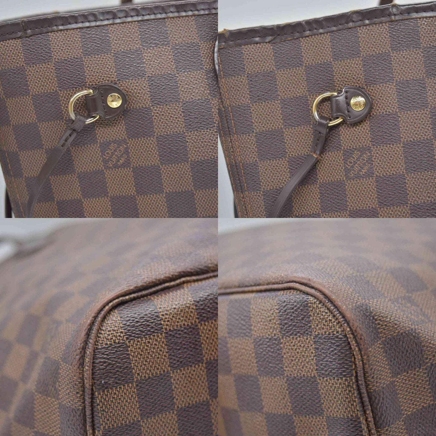 $2240 2010 Louis Vuitton Neverfull MM Damier Ebene  CA0190