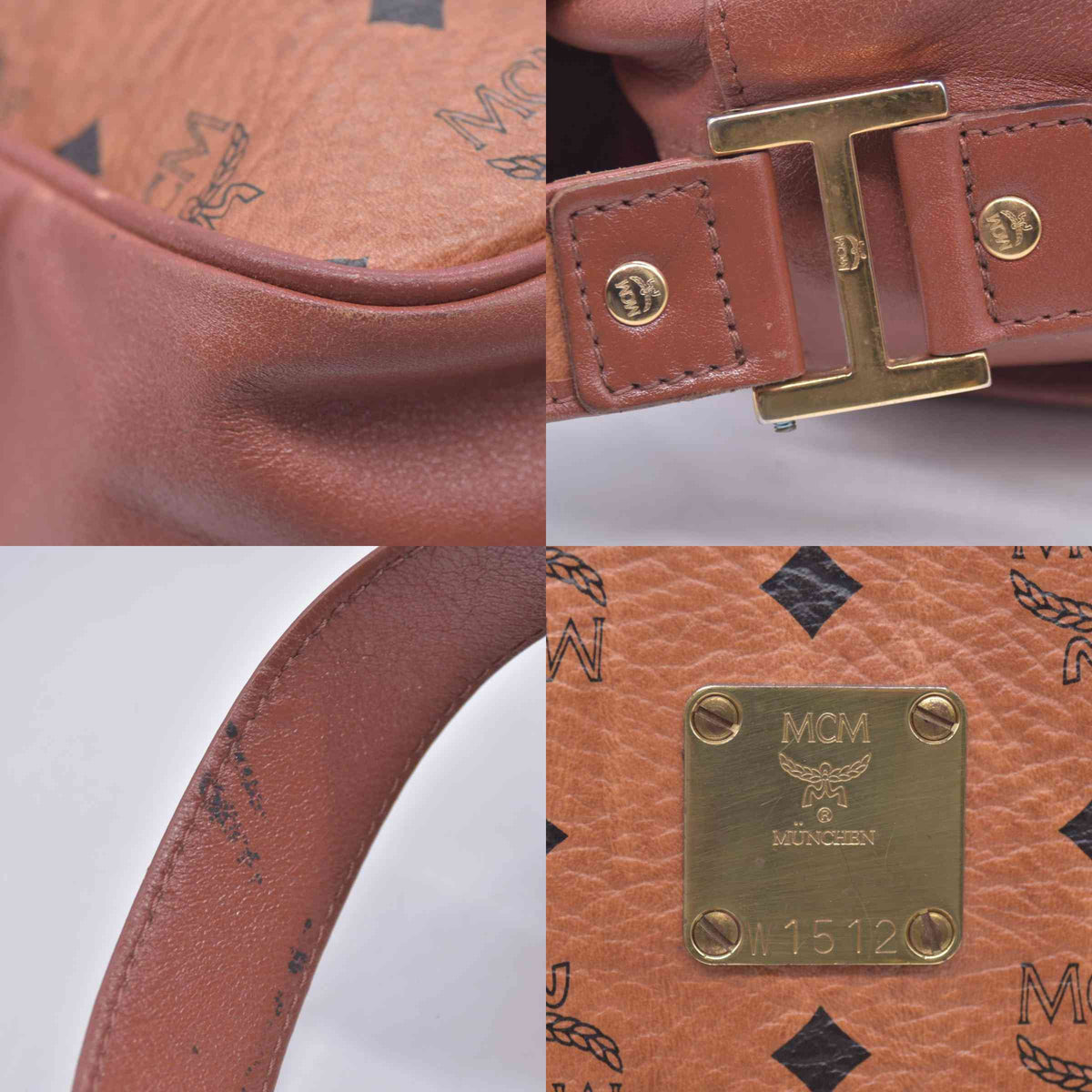 $980 MCM Visetos Flap Messenger Bag Cognac CONSIGNMENT 10021348