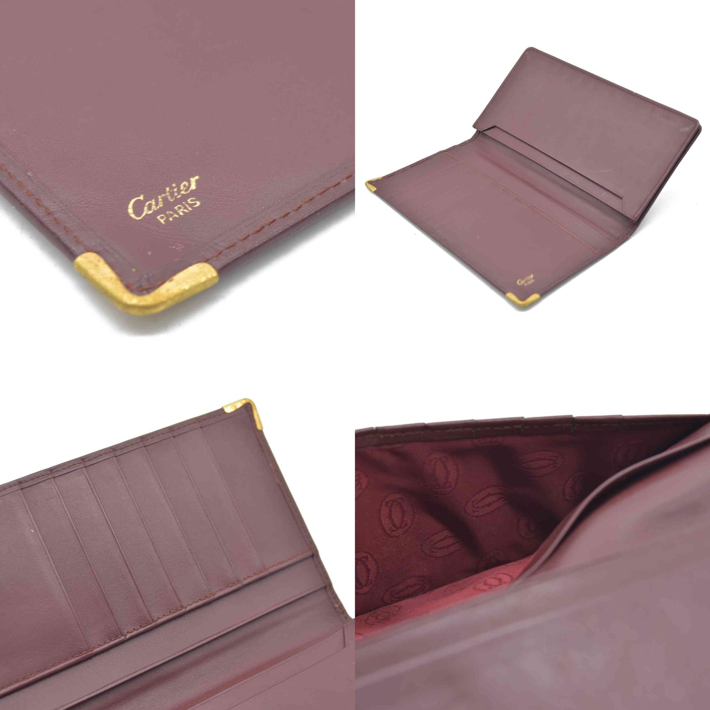 $800 Cartier Vintage Burgundy Bifold Leather Wallet CONSIGNMENT
