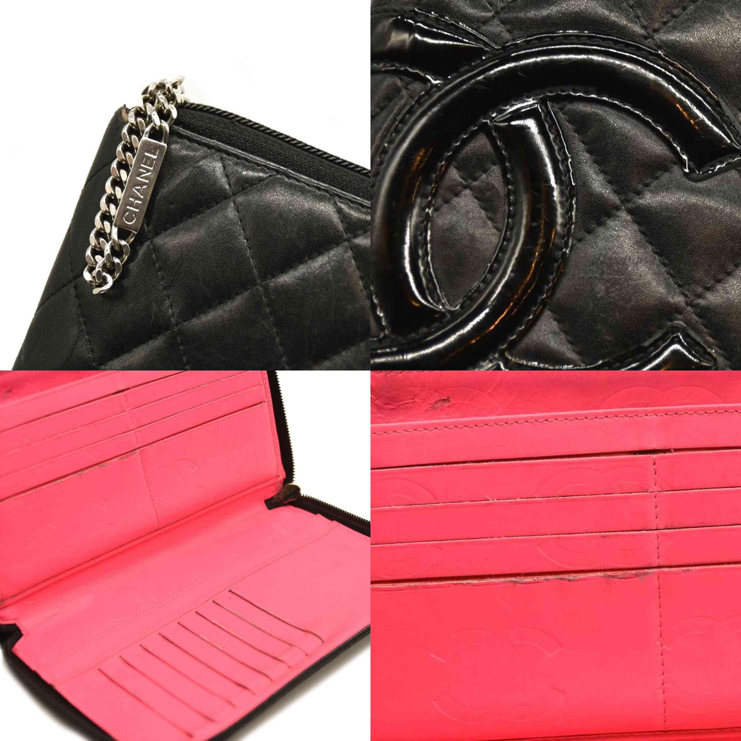 Chanel  Calfskin Cambon Zip Around Organizer Wallet Black