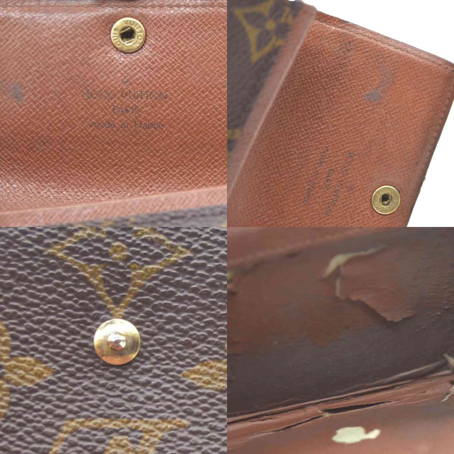AUCTION $430 LOUIS VUITTON Monogram Plat Bifold Wallet Coin Case