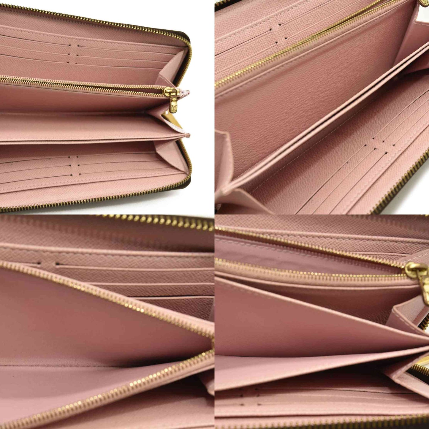 LOUIS VUITTON Monogram Zippy Wallet Rose Ballerine