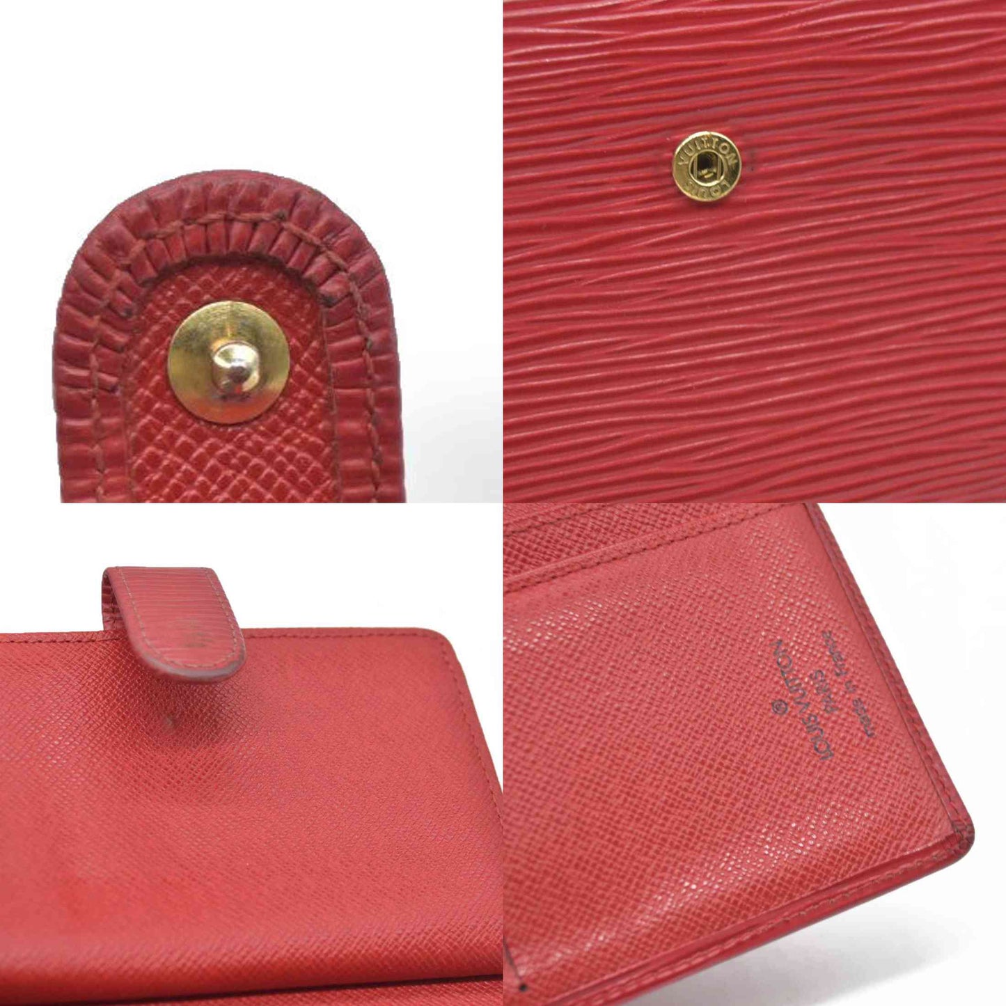 AUCTION $775 Louis Vuitton  Epi French Purse Wallet Red  MI0074