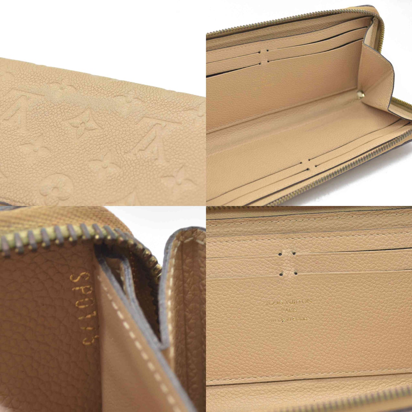 $840 2015 LOUIS VUITTON Monogram Empreinte Clemence Zippy Wallet SP0175