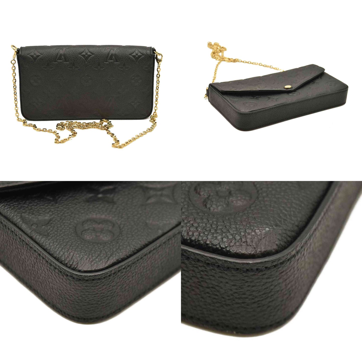 Louis Vuitton  Empreinte Pochette Felicie Chain Wallet Black