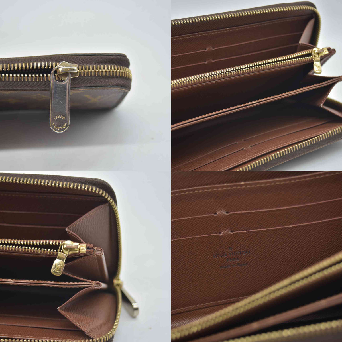 $965 2015 Louis Vuitton Monogram Zippy Wallet CA4195