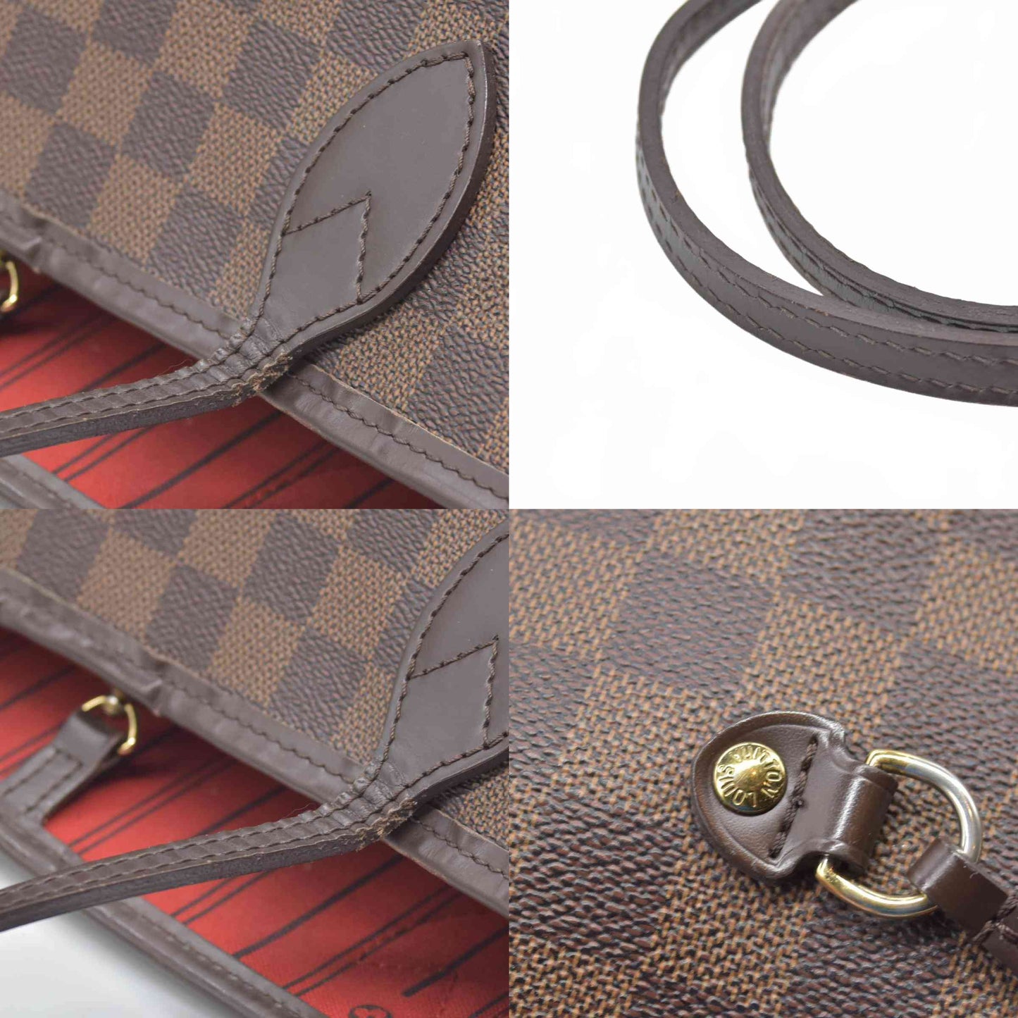 $2240 Louis Vuitton Damier Ebene Neo Neverfull GM Tote TJ4180 2010