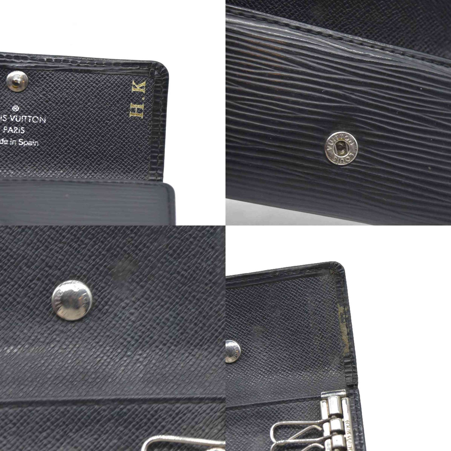 Louis Vuitton Epi Multicles Leather 4 Ring Key Case Black