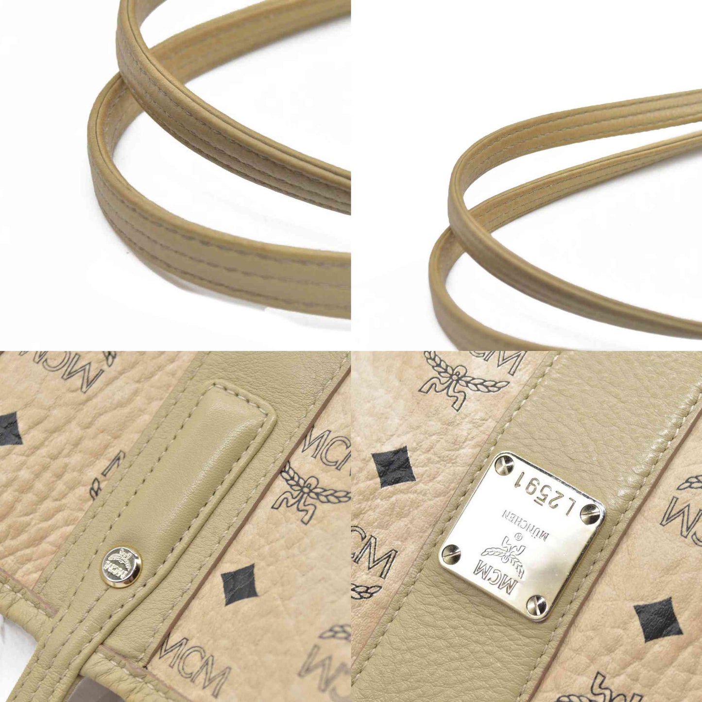 $770 MCM Tote Beige Medium Liz Reversible Tote