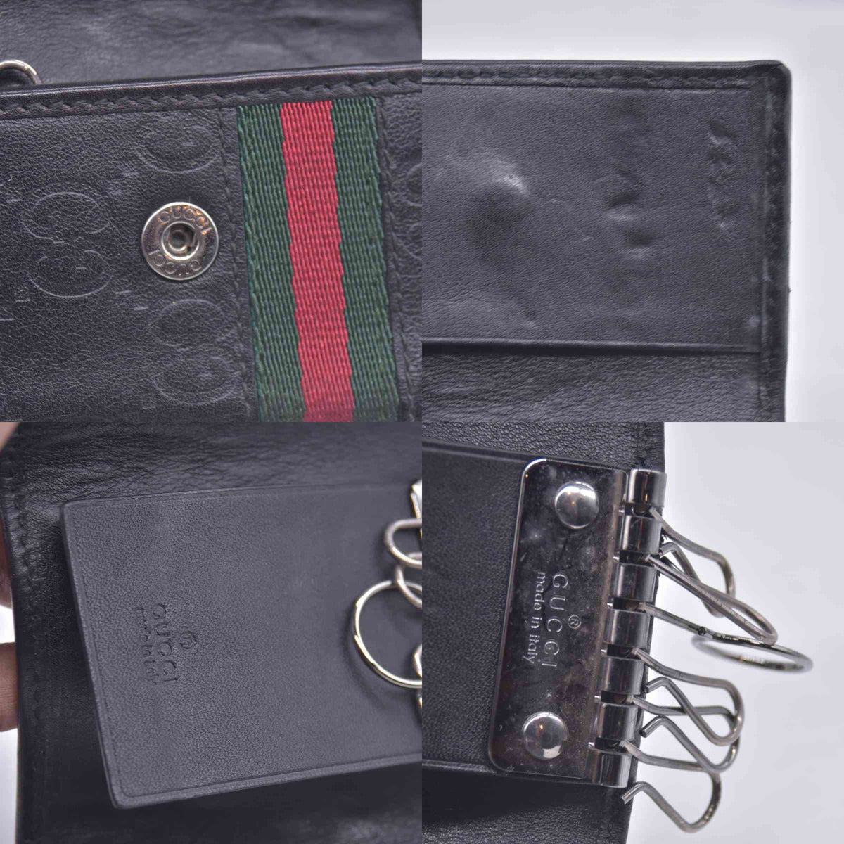 $295 Gucci GG Supreme Key Case CONSIGNMENT 10020913