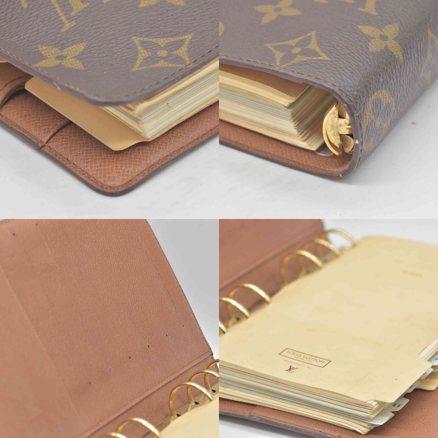 $755 1994 LOUIS VUITTON Monogram Medium Ring Agenda Cover SP0964