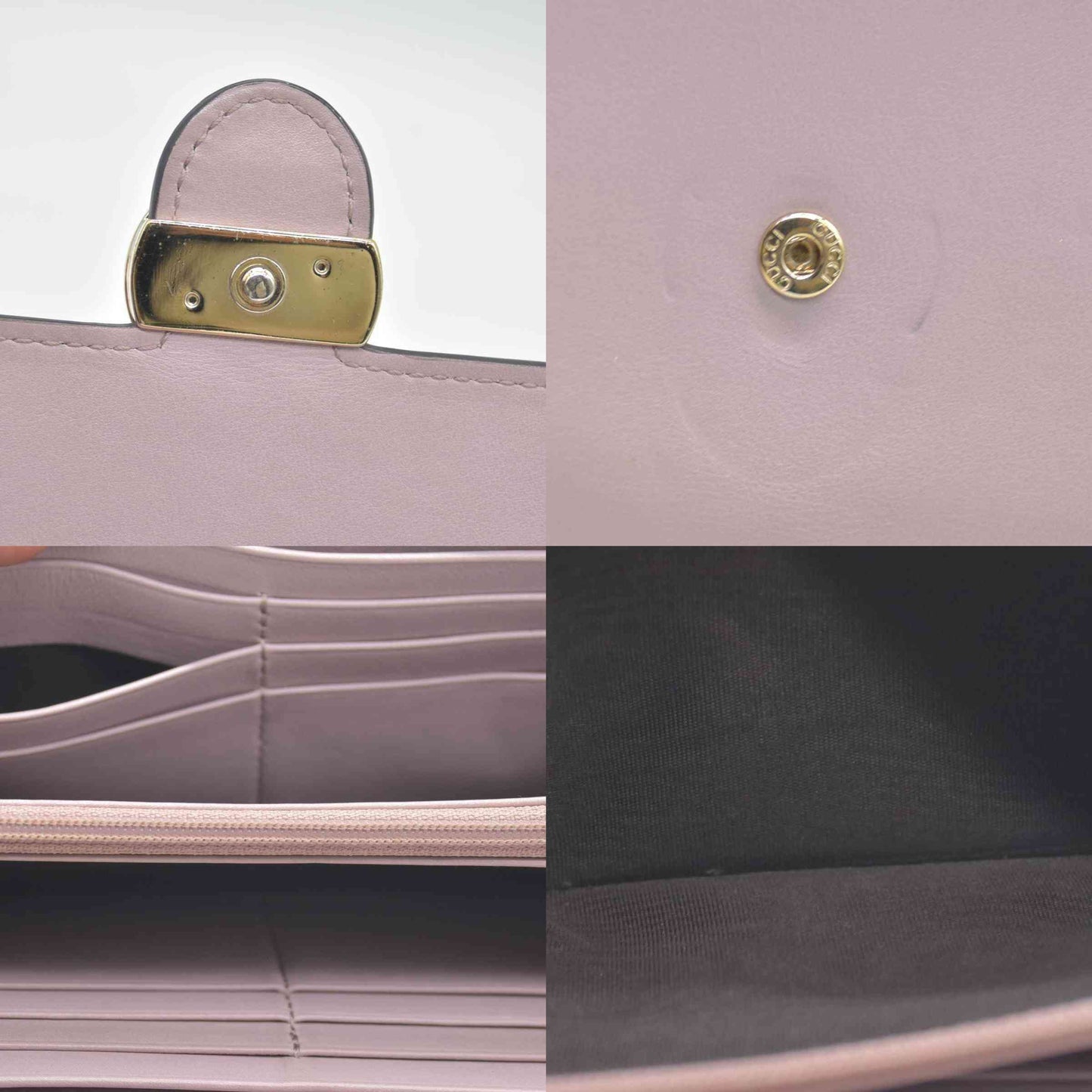 $680 GUCCI GG Interlocking Long Wallet Light Pink CONSIGNMENT