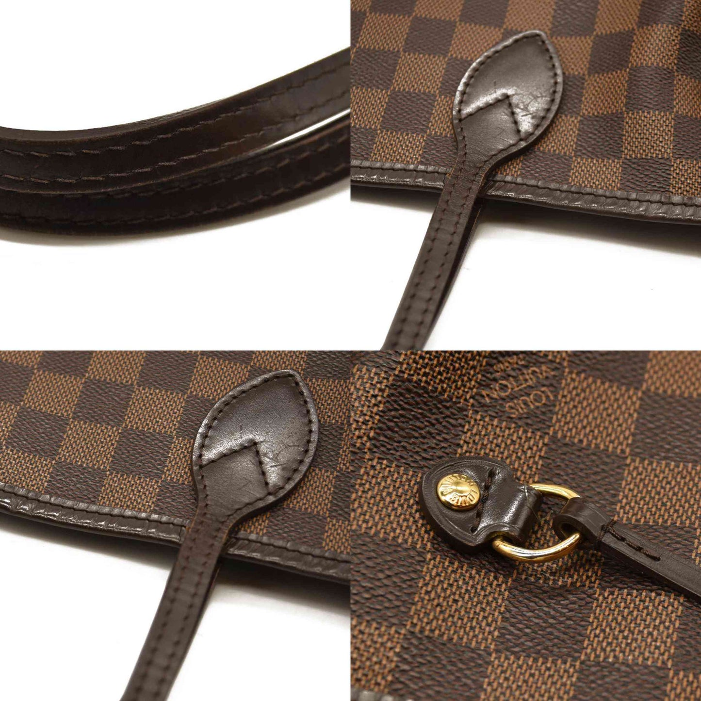 LOUIS VUITTON Damier Ebene Neverfull MM Minor Opening Wear