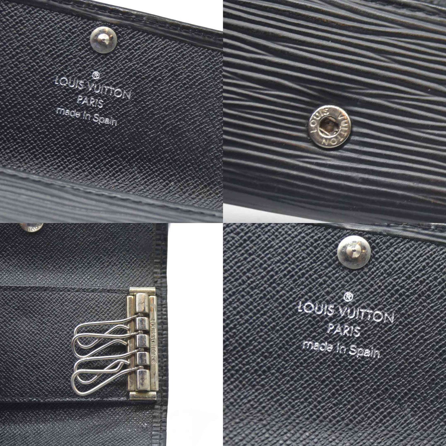$320 AUCTION Louis Vuitton Epi Multicles 4 Key Holder Black CA1015