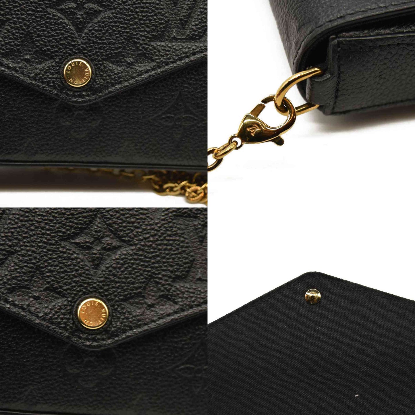 Louis Vuitton  Empreinte Pochette Felicie Chain Wallet Black RFID